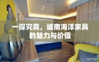 一探究竟，城南海洋家具的魅力与价值