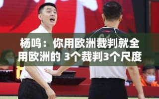 杨鸣呼吁，统一裁判标准，全欧化裁判体系应一致