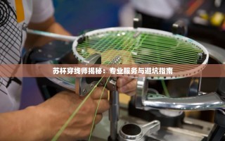 苏杯穿线师专业服务与避坑指南，从细节到技巧的全面解析