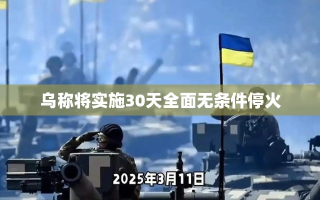 乌克兰宣布30天全面无条件停火