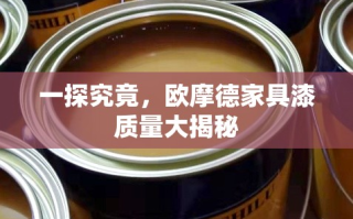 一探究竟，欧摩德家具漆质量大揭秘