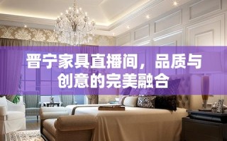 晋宁家具直播间，品质与创意的完美融合