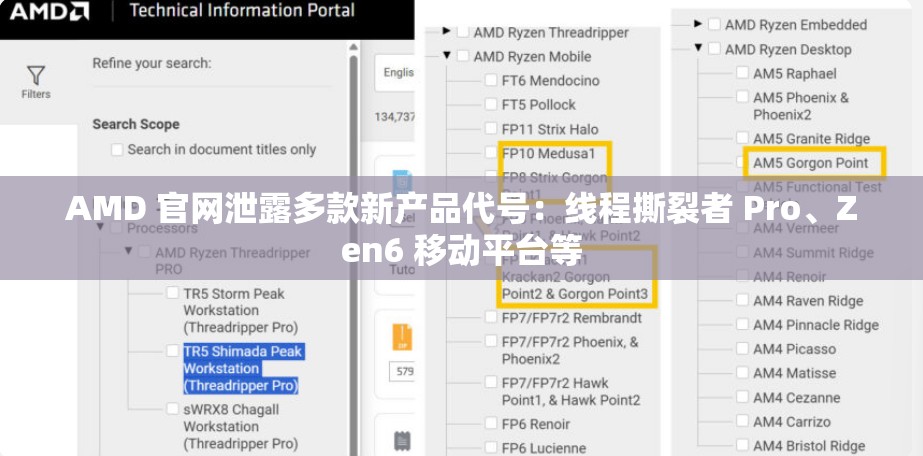 AMD 官网泄露，多款新产品代号曝光-第2张图片-赛丽网