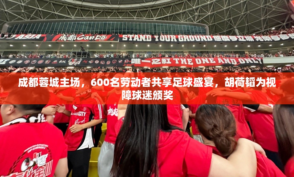 成都蓉城主场，600名劳动者共享足球盛宴，胡荷韬为视障球迷颁奖-第2张图片-赛丽网