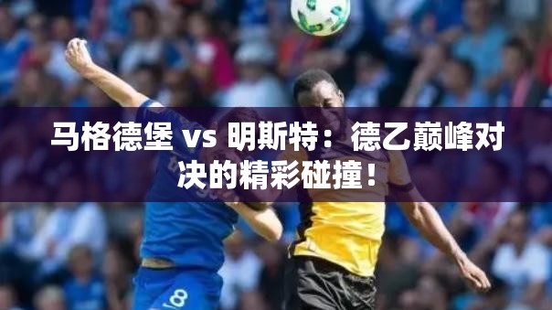 德乙巅峰对决，马格德堡与明斯特的激烈碰撞-第2张图片-赛丽网