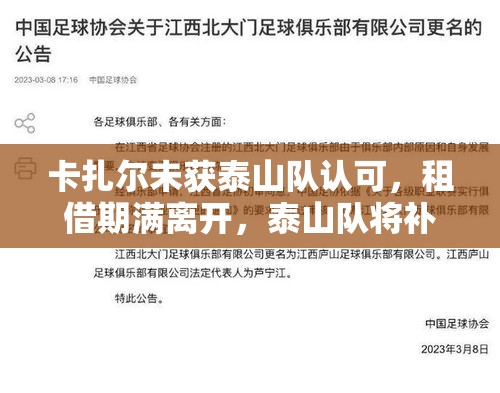 卡扎尔租借期满离队，泰山队计划引进强力中卫补强阵容-第1张图片-赛丽网