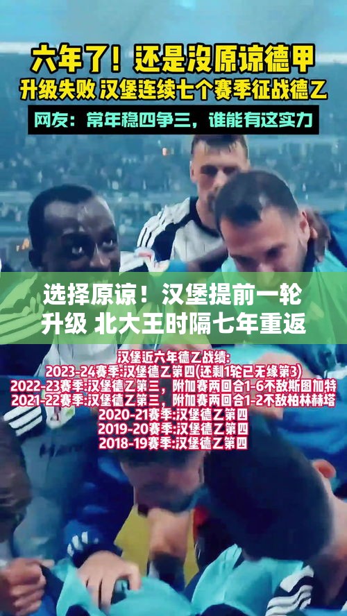 汉堡提前升级，北大王七年后重返德甲，选择原谅的力量-第1张图片-赛丽网